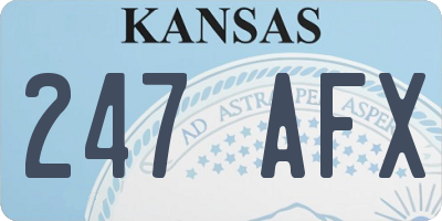 KS license plate 247AFX