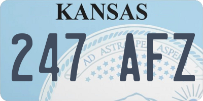 KS license plate 247AFZ