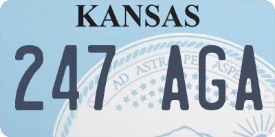 KS license plate 247AGA
