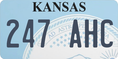 KS license plate 247AHC