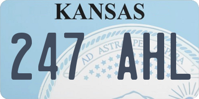 KS license plate 247AHL