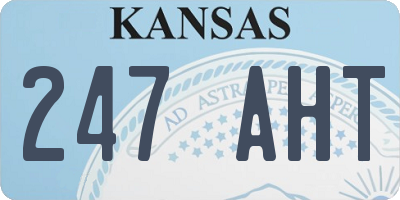 KS license plate 247AHT