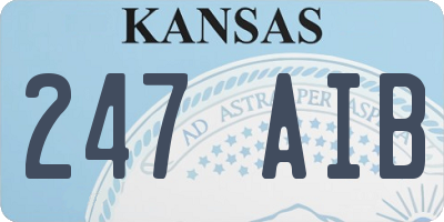 KS license plate 247AIB