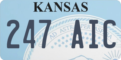 KS license plate 247AIC