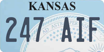 KS license plate 247AIF