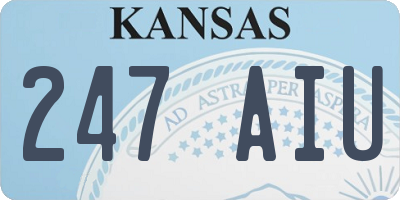 KS license plate 247AIU
