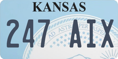 KS license plate 247AIX