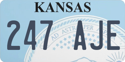KS license plate 247AJE