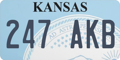 KS license plate 247AKB