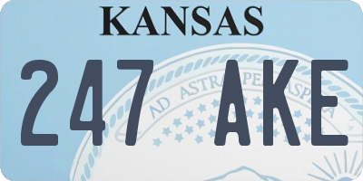 KS license plate 247AKE