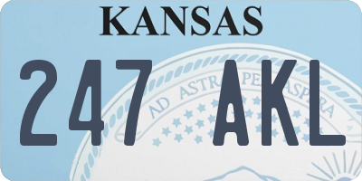 KS license plate 247AKL