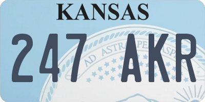 KS license plate 247AKR