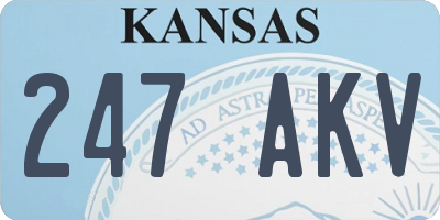 KS license plate 247AKV