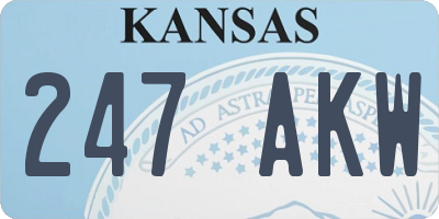 KS license plate 247AKW