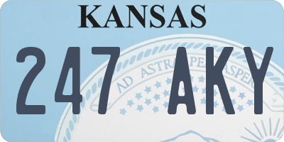 KS license plate 247AKY
