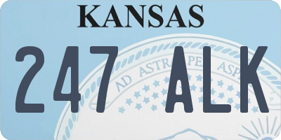 KS license plate 247ALK