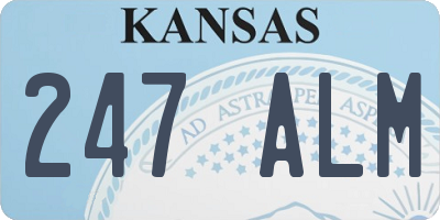 KS license plate 247ALM