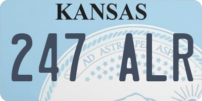 KS license plate 247ALR