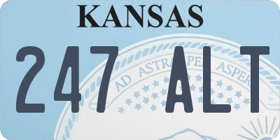 KS license plate 247ALT