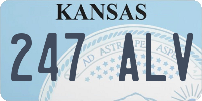 KS license plate 247ALV
