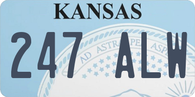 KS license plate 247ALW