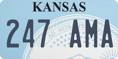 KS license plate 247AMA