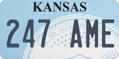 KS license plate 247AME