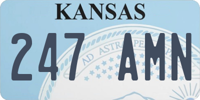 KS license plate 247AMN