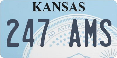 KS license plate 247AMS