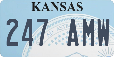 KS license plate 247AMW