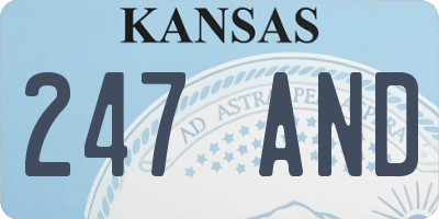 KS license plate 247AND