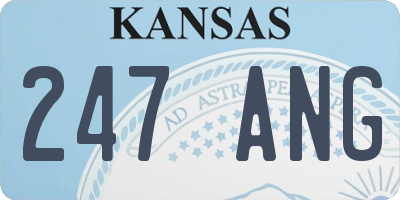 KS license plate 247ANG