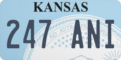 KS license plate 247ANI