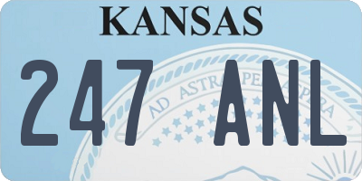 KS license plate 247ANL