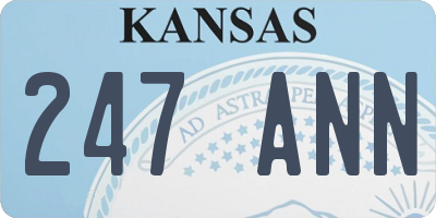 KS license plate 247ANN
