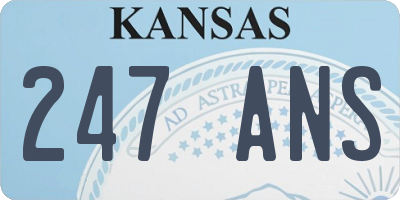 KS license plate 247ANS