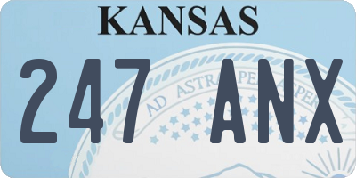 KS license plate 247ANX