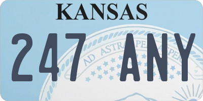 KS license plate 247ANY