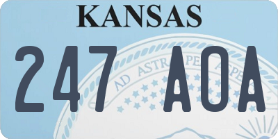 KS license plate 247AOA