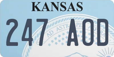 KS license plate 247AOD