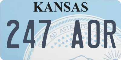 KS license plate 247AOR