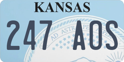 KS license plate 247AOS
