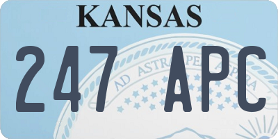 KS license plate 247APC