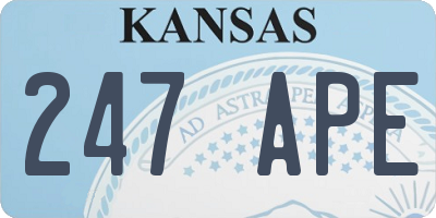 KS license plate 247APE