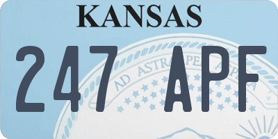 KS license plate 247APF
