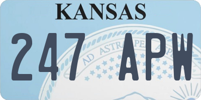 KS license plate 247APW