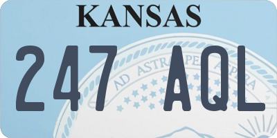 KS license plate 247AQL