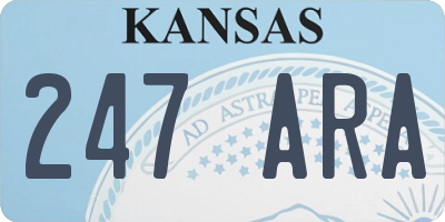 KS license plate 247ARA