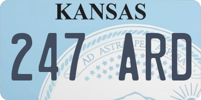 KS license plate 247ARD