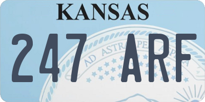 KS license plate 247ARF